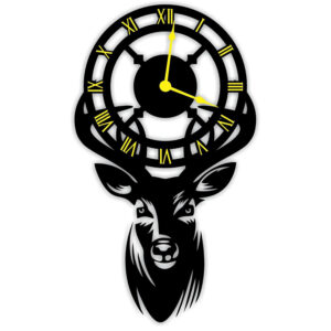 Deer Wall Clock for Kids Room & Home Decor – Stylish Cartoon Animal Design Wall Watch for Bedroom, Nursery, Living Room – Fun & Educational Timepiece for Children, Animal Lovers & Creative Interiors