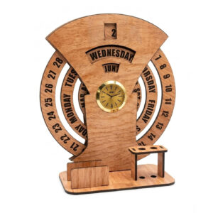 Avatar Decor 2026 Lifetime Desk Calendar with Desk Organizer & Photo Frame | Reusable Wooden Perpetual Calendar for Office & Home Decor | Eco-Friendly Tabletop Calendar | New Year Gift (Bamboo)