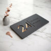 Personalized Matt Black Acrylic Name Plate with 3D Golden Letters – Waterproof