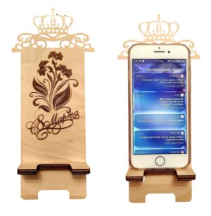 Modern Wooden Mobile Stand – Decorative Phone Holder for Desk & Table