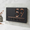 Personalized Matt Black Acrylic Name Plate with 3D Golden Letters – Waterproof