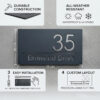 Personalized Matt Black Acrylic Name Plate with 3D Golden Letters – Waterproof