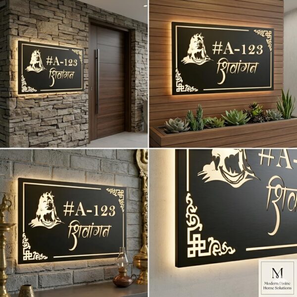 Personalized Acrylic LED Name Plate – Custom Name Plate with Light for Home