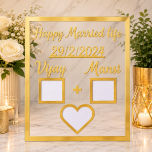 Personalized Wedding Acrylic Photo Frame with Names & Date
