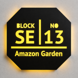 Hexagonal led name plate
