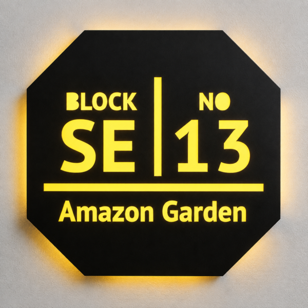Hexagonal led name plate