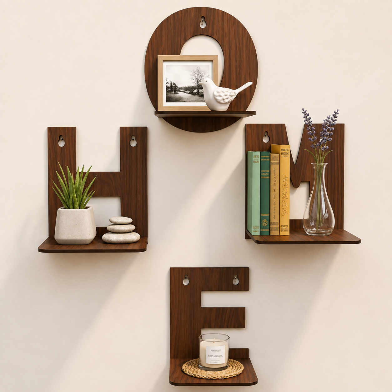wooden wall shelf set HOME decorative wall shelves