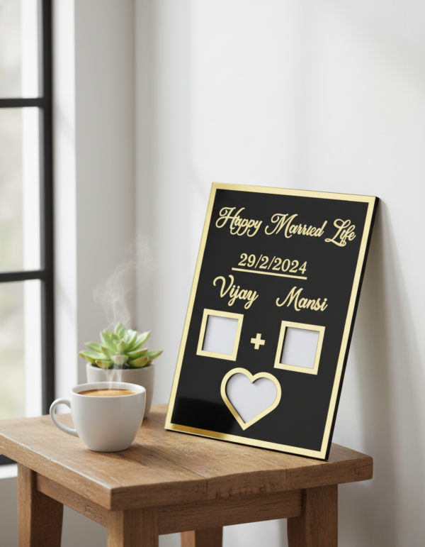 Personalized Acrylic Name Frame with Date – Couple Gift for Anniversary & Wedding