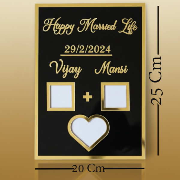 Personalized Acrylic Name Frame with Date – Couple Gift for Anniversary & Wedding