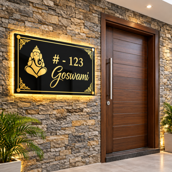 Personalized Acrylic LED Name Plate – Custom Name Plate with Light for Home