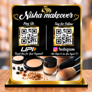Adfusion Graphics Custom Acrylic QR Code Stand for Makeup Artist | Instagram & Business Follow Display