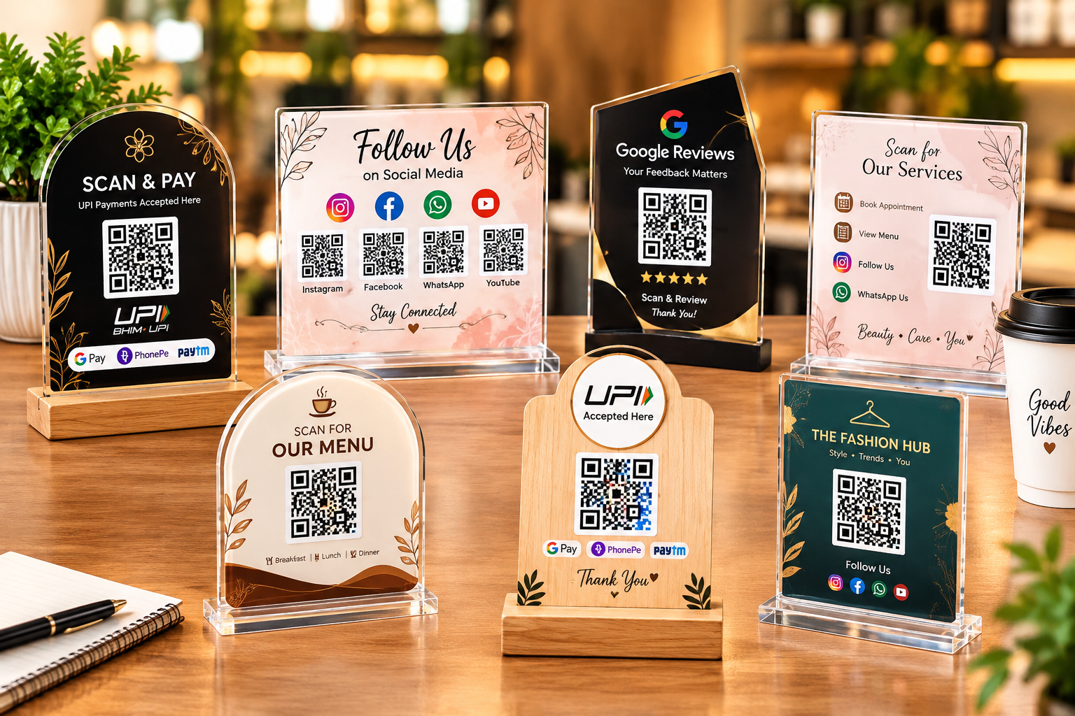 Read more about the article Custom Acrylic QR Stands