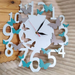 Butterfly Acrylic Wall Clock with 3D Decorative Design