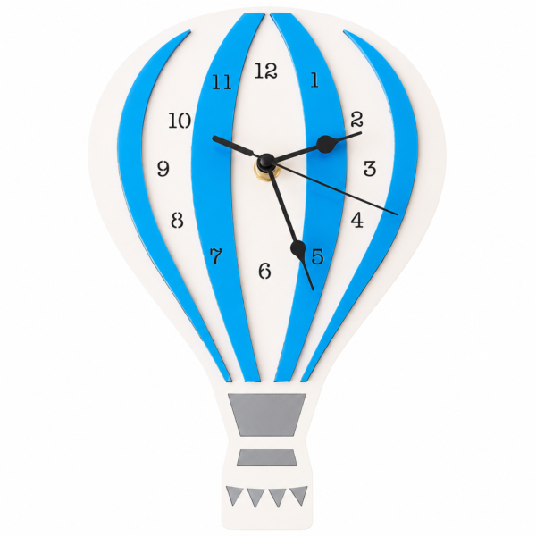 Acrylic hot air balloon wall clock for kids room